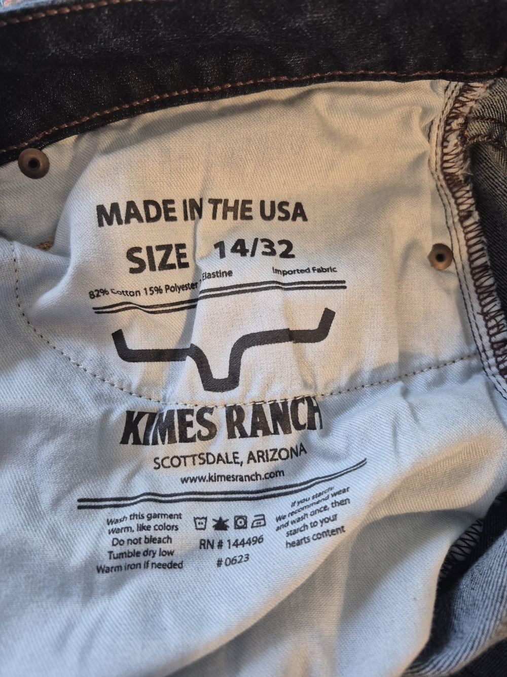 Kimes Ranch Women's Dark Blue Boot Cut Jeans with Red Accent - Picture 3 of 5